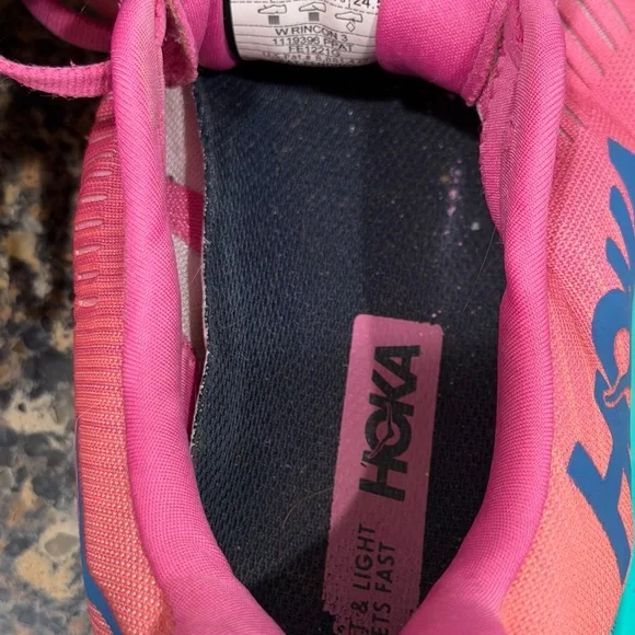 Hoka Vibrant Pink and Teal Sneakers ladies Rincon 3 size 7.5 - Picture 8 of 10